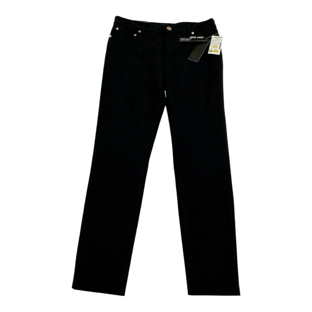 Eric Skinny Stretch Denim Jeans 5 Pocket Gold Button Accents Women Size 6 Black